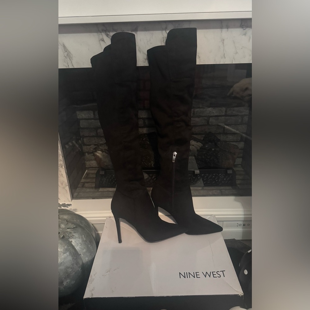 Nine West Black Heeled Boots